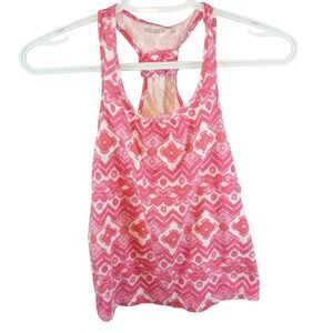 Y2K Nevada Kids Girl Tank Top Racerback Knot Ikat Print Barbiecore Kidcore S 7/8